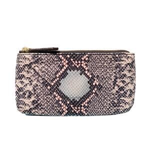Aimee Kestenberg - Leather Lilac & Pink Multi, Snake Print Cosmetic Zip Pouch
